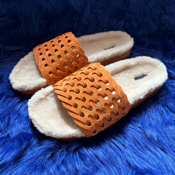 New! RAG & BONE Bailey Faux Shearling Lined Slippers Slides - Picture 4 of 9